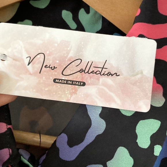 BNWT New Collection Women's Gold Buttons Down Dress Shirt Rainbow Sz UK Large - Picture 8 of 10